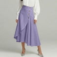 thumbnail image 2 of BUIGTTKLOP Midi Skirts for Women High Waisted Asymmetrical A-Line Ruffle High Low Casual Summer Skirts, 2 of 6