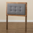 thumbnail image 4 of Baxton Studio Sarine Mid-Century Wood Tufted Upholstered Headboard, Twin, Dark Grey/Walnut, 4 of 6