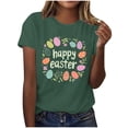 thumbnail image 3 of Maqroz Happy Easter Shirt for Women Cute Easter Eggs Graphic Tees Round Neck Short Sleeve T-shirt Casual Loose Tops, 3 of 7