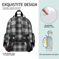 thumbnail image 5 of Gray and Black Checkered Pattern Backpack for School, Cute School Bag with Adjustable Shoulder Straps and Padded Back, 15.25"x11.5"x5.25", 5 of 5