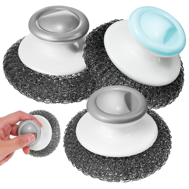 3 uds estropajos de acero inoxidable limpieza de platos estropajo de cacerola suministros de cocina