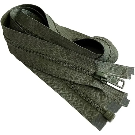 #5 Molded YKK Medium Weight Jacket Separating Zipper - Color: Olive Green 567 - Made in The United States (1 Zipper Per Pack) (Olive Green - 24" inches)