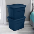 thumbnail image 4 of Sterilite Lidded Stackable 18 Gallon Storage Tote Container, Blue, 8 Pack, 4 of 6