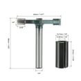 thumbnail image 3 of Uxcell 1/4" Shank 1/4" Cut Depth 4 Flute Carbide T Slot Router Bit with 1/2" to 1/4" Router Collet Adapter, 3 of 5