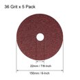 thumbnail image 2 of 6-Inch x 7/8-Inch Aluminum Oxide Resin Fiber Discs, Center Hole 36 Grit Sanding Grinding Discs 5 Pcs, 2 of 4