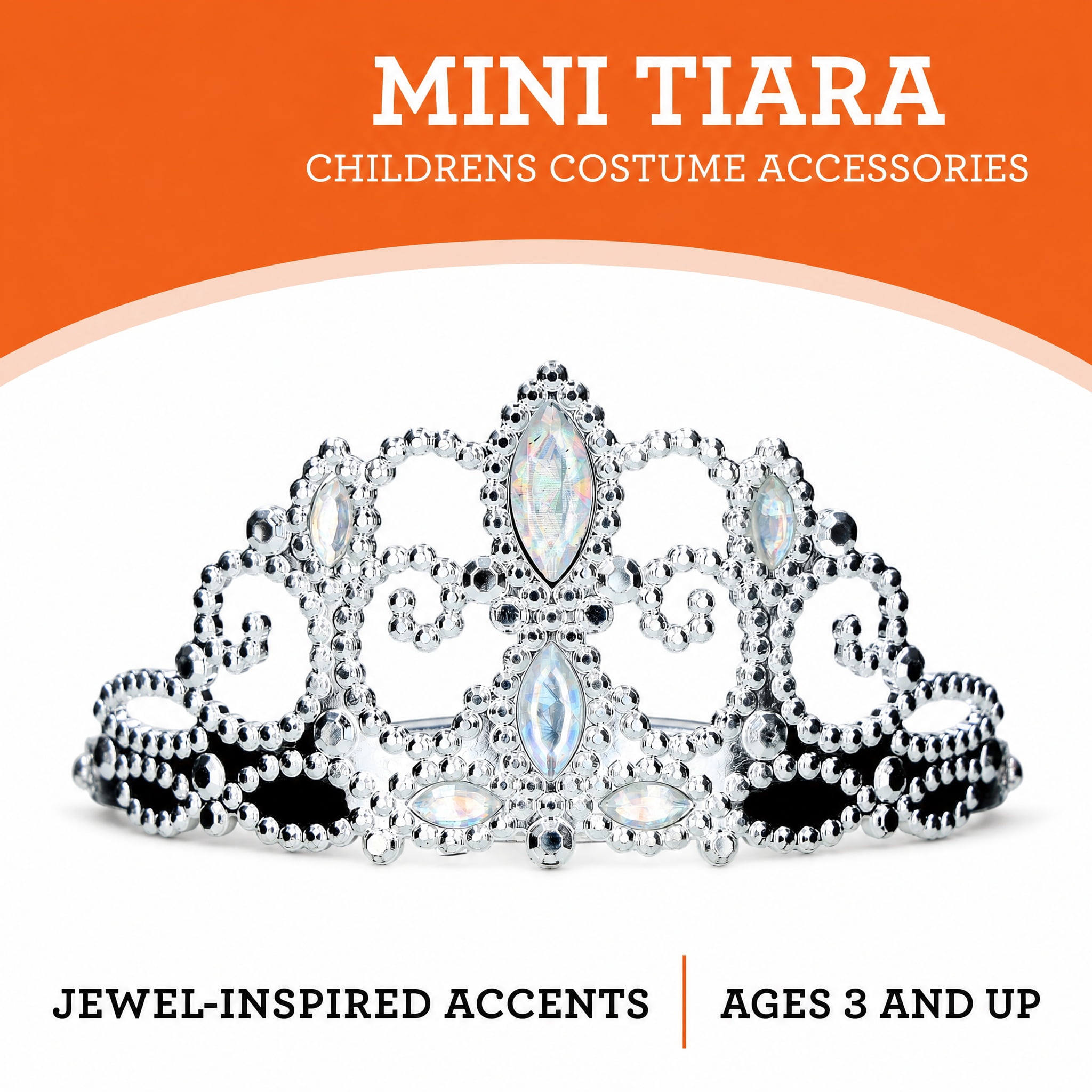 Mini Tiara Costume Accessory for Children, Silver, Halloween by Way To Celebrate