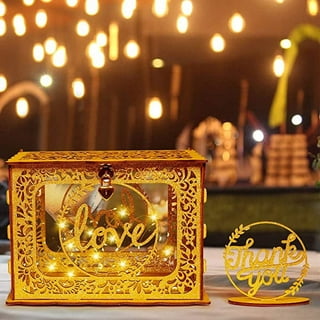 Darware Wooden Wedding Card Box for Reception, White Decorative Card  Receiving Box for Birthdays, Showers, Graduations and More