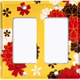 thumbnail image 6 of Metal Light Switch Plate Cover Japanese Flower Pattern Yellow Wallpaper FLW044, 6 of 13