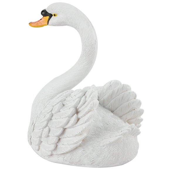 Fosa Resin Swan Decor,Resin Simulation Floating White Swan Figurine Ornament for Landscape Yard Gardening Decoration,Garden Decor
