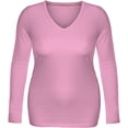 thumbnail image 2 of Emmalise Women's Casual Basic V-Neck Tshirt Long Sleeves Tee Top - Junior and Plus Sizes, 2 of 2