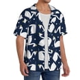 thumbnail image 2 of Rateoe Swan Pattern Men's Short Sleeve Classic Shirt, Casual Short-Sleeved Shirt, Lightweight Summer Shirt, Cuban Collar Shirt,Button-Front Shirt-X-Large, 2 of 5
