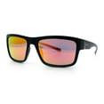 thumbnail image 4 of Polarized Mens Rectangle Plastic Sport Horn Rim Sunglasses Matte Black - Orange Mirror, 4 of 8
