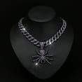 thumbnail image 3 of European and American creative fashion purple full diamond spider pendant Cuban necklace ins niche personality rap Hip hop necklace man, 3 of 7