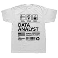 thumbnail image 1 of Camiseta de manga corta estilo veraniego para hombre, regalo de cumpleaños, divertida camiseta de analista de datos, ropa urbana de algodón con gráficos., 1 of 7