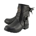 thumbnail image 5 of Milwaukee Leather MBL9313 Women's Black Leather Harness Zip-Up Motorcycle Rider Boots w/ Back Laces 10, 5 of 9