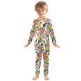 thumbnail image 6 of FORMRS Long Sleeve Top and Pants Pajama Set for Niños 2-Piece Sleepwear, Sizes 18M-8Y, Black Flowers Pattern, 6 of 6