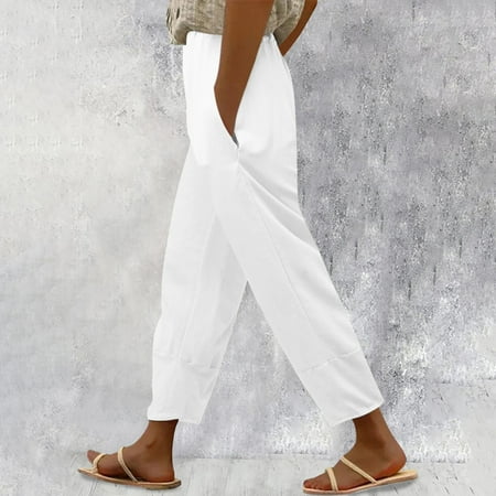 SNKSDGM Women s Plus Panties for Women Pack Plus Size Wide Leg Pants Women Jeans Womens Daily Elastic Waist Workout Trousers Solid Long Pants Loose Casual Trousers
