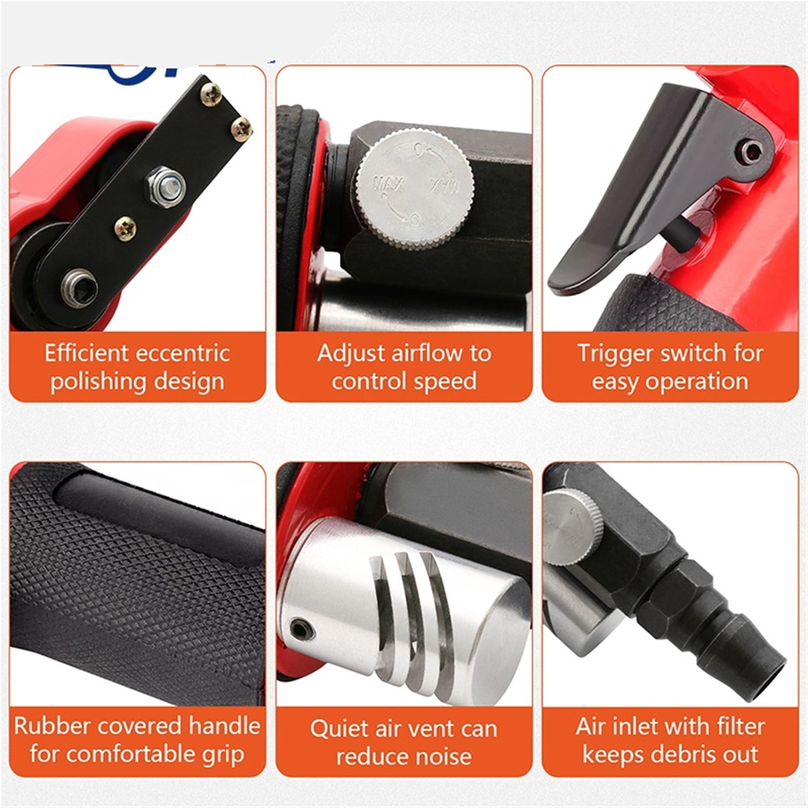 Pneumatic Sandpaper Polisher Tool Triangle Air Random Orbital Sander Machine for Woodworking Polishing and Metal-polishing - Multi-Purpose Tool