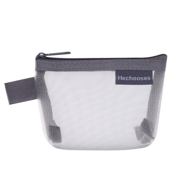 Sac de Rangement Portable en Maille Nylon Triangulaire Tridimensionnel Porte-Monnaie Grande Capacité Porte-Clés Étui à Cartes Porte-Monnaie Sac de Rangement Transparent