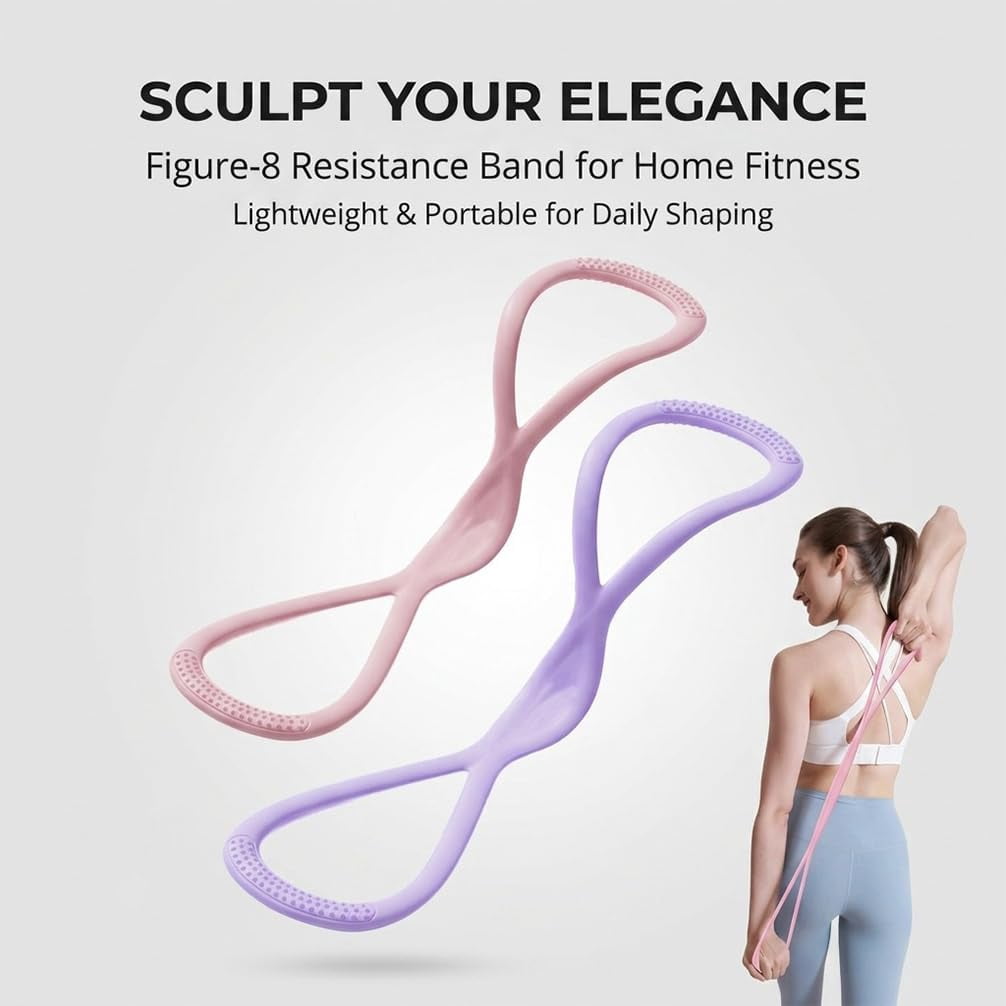 Figure 8 Resistance Bands with Handles for Women – Arm and Chest Exercise for Yoga, Pilates, and Fitness