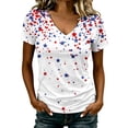 thumbnail image 3 of DHFJKG V Neck T Shirt Women Short Sleeve Independence Day US National Flag Tees 250 Years Anniversary USA Shirts, 3 of 5