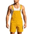thumbnail image 2 of EliteGoogv Mens Overalls Summer Outdoor Solid Color Loose Fit Adjustable Straps Jumpsuit For Men Casual Lightweight Daily Wear Pants Yellow XS, 2 of 9