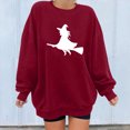 thumbnail image 4 of HKEJIAOI Halloween Hoodies for Femmes Manches Longues Col Rond Imprimé Graphique Moderne Halloween Célébration Esthétique Rouge-A, 4 of 4