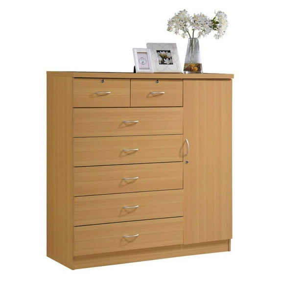 Hodedah Imports 7 Drawer 1 Door Chest