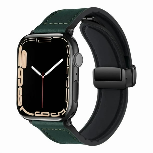Correa de Piel para Apple Watch, Hebilla Magnética, Compatible con Todas las Series