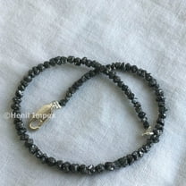 8.00 Ct Diamond Bracelet, Genuine Raw Diamond Bracelet Sterling Silver Clasp, Delicate Black Rough Diamond 6.50" Bracelet