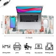 thumbnail image 5 of Long Mouse Pads for Desk,Christmas Tree and House Pattern Desk Mats on Top Of Desks, Desk Mouse Pad Extra Large with 3mm Non-Slip Base and Stitched Edge for Gaming,Office,Work,Home 31.5x11.8in, 5 of 5
