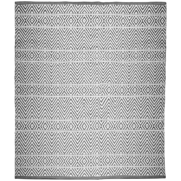 Tapis tissé à plat en coton à chevrons Fabstyles pour salon, couloir, patio