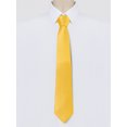 thumbnail image 2 of INSPIRE CHIC Men's Solid Color Narrow Stripes Necktie Graduation Suit Formal Ties Gold, 2 of 5