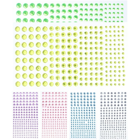 LITINKIMI Face Gems Jewels Stickers Acrylic DIY Activities Personalization 6 Sheets
