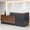 1.8-meter walnut-colored left tall cabinet, variant on Vakiorn L Shaped Modern Wooden Commercial Reception Desk 71 inch with Counter Shelves Storage Drawers for Office Home Brown Black Left