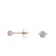 thumbnail image 4 of JeenMata Aros Solitarios de Moissanita de Forma Redonda de 0,5 Quilates (4 Puntas) en Baño de Oro Rosa de 18 K sobre Plata, 4 of 5