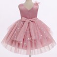 thumbnail image 2 of IBTOM CASTLE Toddler Girls Butterfly Birthday Dress Ruffle Tulle Flower Girl Wedding Pageant Formal Party Dress Floral Shiny Butterfly for Photo Shoot 18-24 Months Dusty Pink, 2 of 7