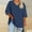 Navy, variant on LSLJS T Shirts for Women Plus Size V Neck 3/4 Length Sleeve Summer Tops Casual Loose Solid Color Oversized Tees Tops, XL-5XL
