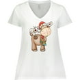 thumbnail image 3 of Inktastic Christmas Molly Moose Women's Plus Size V-Neck T-Shirt, 3 of 5
