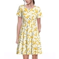 thumbnail image 1 of Bixox Robe d'Été à Manches Courtes pour Femmes Robe Ample Longueur Genou avec Poches-Banane, 1 of 7