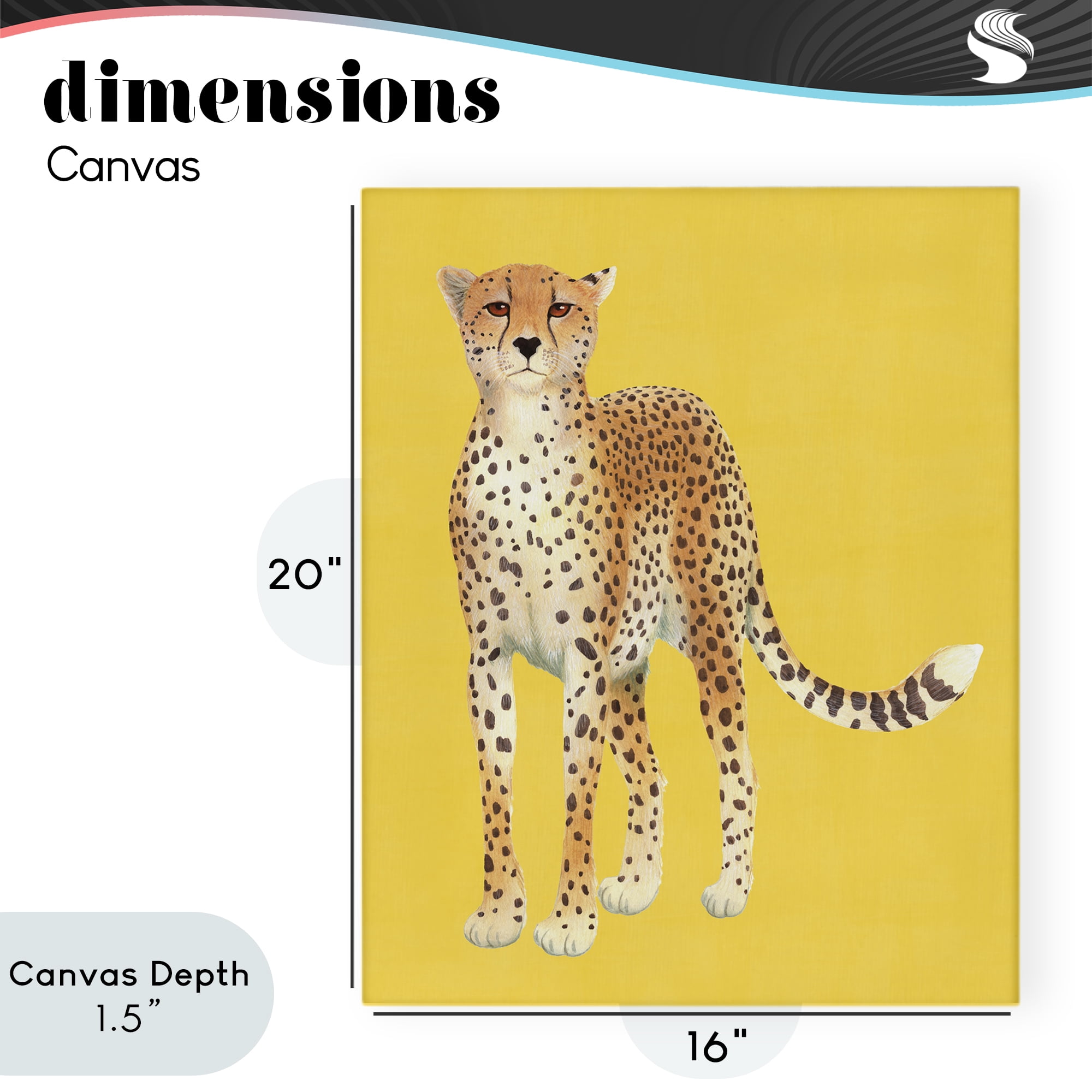 Stupell Industries Exotic Cheetah over Yellow Canvas Wall Art, design by Karolina Sato