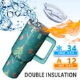 thumbnail image 3 of 40oz Holiday Tumbler with Straw and Handle, Snowman Stainless Steel Insulated Cup Gifts for Women Men, 3 of 4