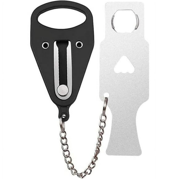 Portable door lock, door chain, door chain lock, no drilling required, travel lock, extra lock