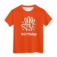 thumbnail image 1 of MEZZALL T-Shirt à Manches Courtes pour Fille d'Anniversaire, Col Rond, Coupe Décontractée, Basique, Orange, 3-4 Ans, 1 of 4