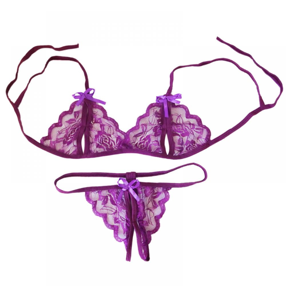 Details about   Women Lace Lingerie Bra G-string Set Underwear Babydoll Sleepwear Nightwear NEW