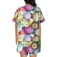 thumbnail image 6 of Daiia Colorful Easter Eggs Pattern Womens Pajama Sets Short Sleeve Pajamas for Women Sets Soft Lounge Sets Casual Round Neck Sleepwear PJS-4X-Large, 6 of 7