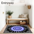 thumbnail image 3 of ODIKA 8'x10' Machine Washable Non-Slip Area Rug, Sunburst Petal Swirl Dreamcatcher Inspired Boho Art High Traffic Rug, Black, 713868, 3 of 7
