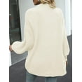 thumbnail image 4 of Women's Fall Open Front Long Lantern Sleeve Cardigan Oversized Chunky Outwear with Pocket, 4 of 15