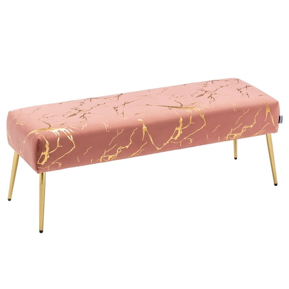 Duhome Elegant Lifestyle Ottoman Bench Gilding Velvet Uphplstered Pink