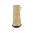 thumbnail image 6 of BLISSFUL STEP Valentine's Women' Shoes Round Toe Stacked Block Heel Zipper Ankle Boots Tan 9.5, 6 of 8